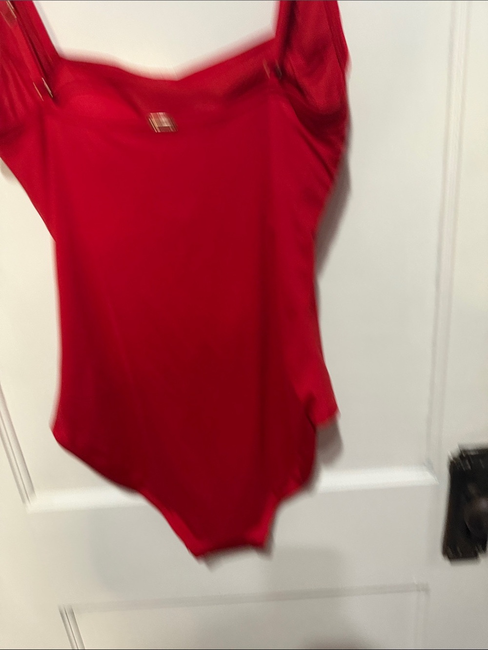 Calvin Klein Red Ruched Front One-Piece Swimsuit - Picture 3 of 6